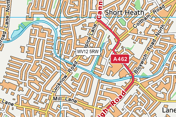 WV12 5RW map - OS VectorMap District (Ordnance Survey)