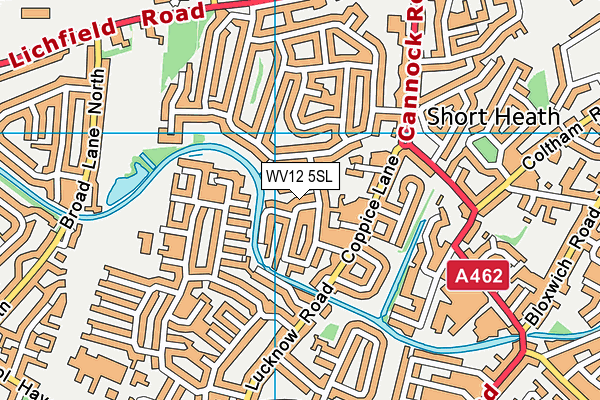 WV12 5SL map - OS VectorMap District (Ordnance Survey)
