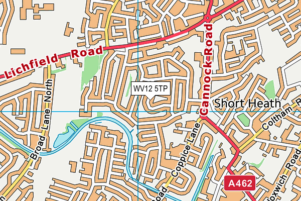 WV12 5TP map - OS VectorMap District (Ordnance Survey)