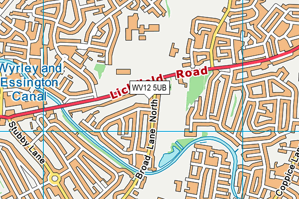 WV12 5UB map - OS VectorMap District (Ordnance Survey)