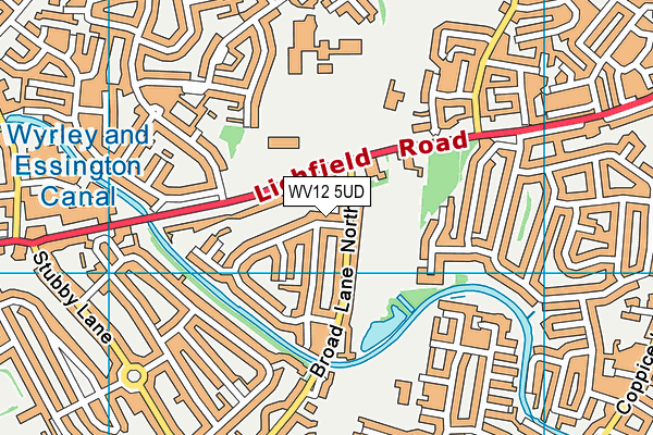 WV12 5UD map - OS VectorMap District (Ordnance Survey)