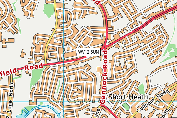 WV12 5UN map - OS VectorMap District (Ordnance Survey)