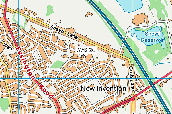 WV12 5XJ map - OS VectorMap District (Ordnance Survey)