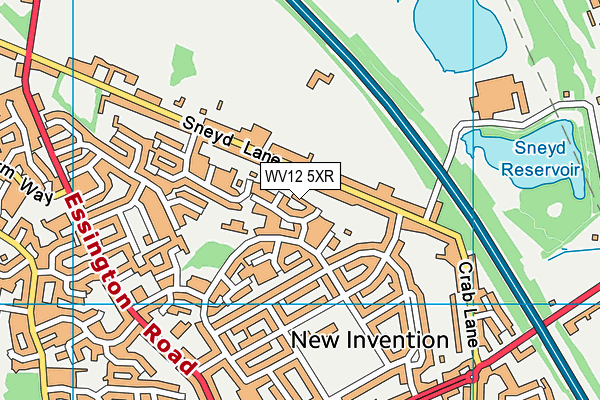 WV12 5XR map - OS VectorMap District (Ordnance Survey)