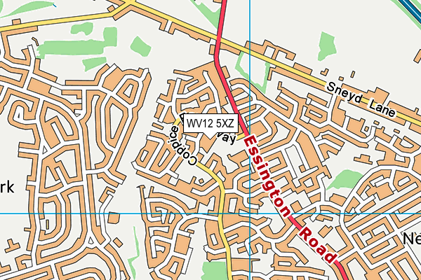 WV12 5XZ map - OS VectorMap District (Ordnance Survey)