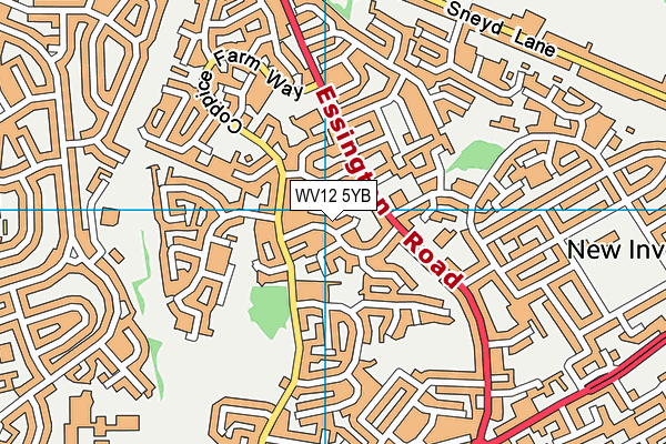 WV12 5YB map - OS VectorMap District (Ordnance Survey)