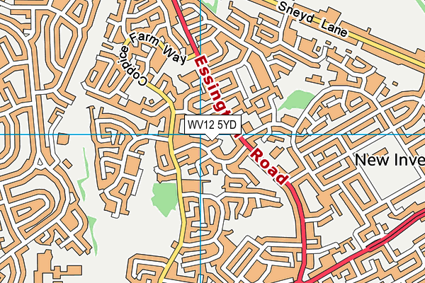 WV12 5YD map - OS VectorMap District (Ordnance Survey)