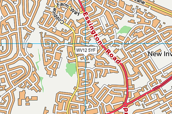 WV12 5YF map - OS VectorMap District (Ordnance Survey)