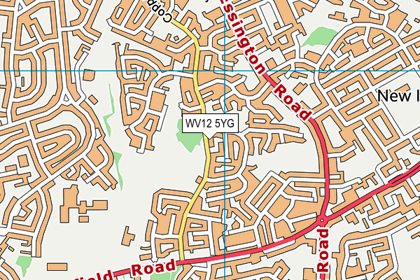 WV12 5YG map - OS VectorMap District (Ordnance Survey)