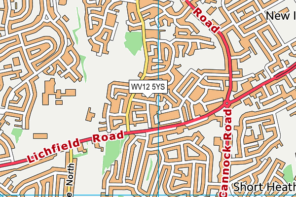 WV12 5YS map - OS VectorMap District (Ordnance Survey)