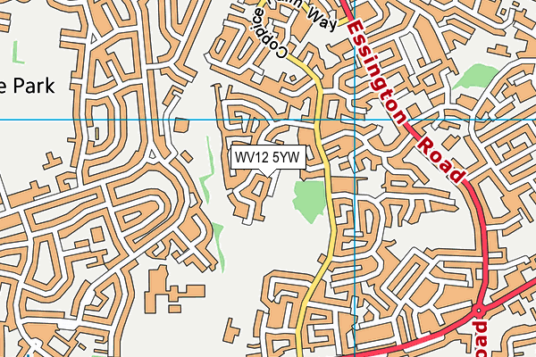 WV12 5YW map - OS VectorMap District (Ordnance Survey)