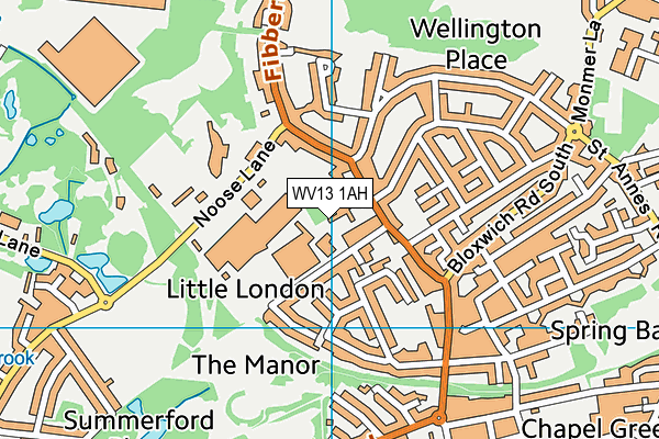 WV13 1AH map - OS VectorMap District (Ordnance Survey)