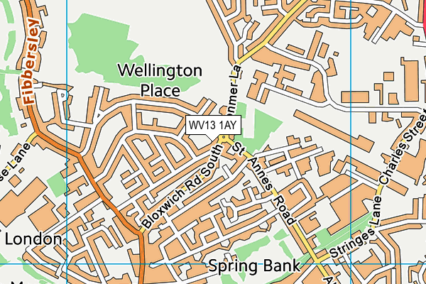 WV13 1AY map - OS VectorMap District (Ordnance Survey)