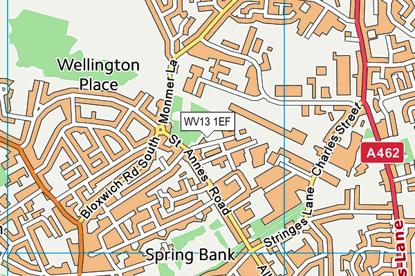 WV13 1EF map - OS VectorMap District (Ordnance Survey)