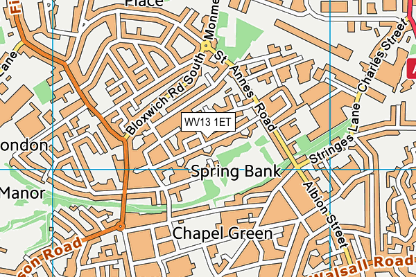 WV13 1ET map - OS VectorMap District (Ordnance Survey)