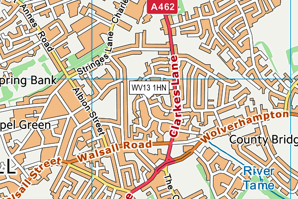 WV13 1HN map - OS VectorMap District (Ordnance Survey)