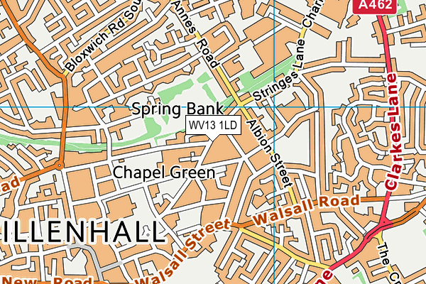 WV13 1LD map - OS VectorMap District (Ordnance Survey)