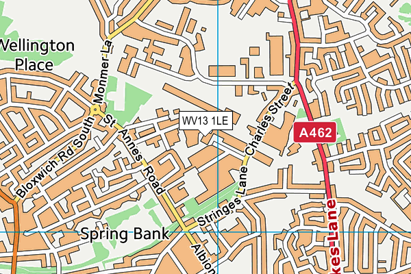 WV13 1LE map - OS VectorMap District (Ordnance Survey)