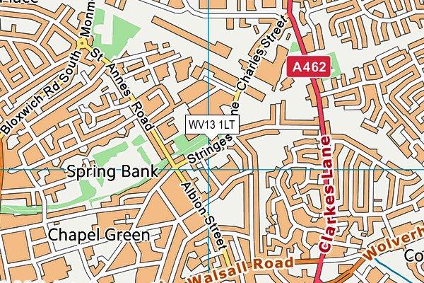 WV13 1LT map - OS VectorMap District (Ordnance Survey)