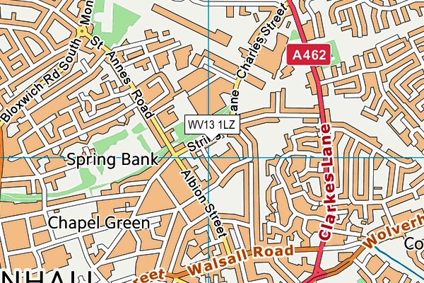 WV13 1LZ map - OS VectorMap District (Ordnance Survey)