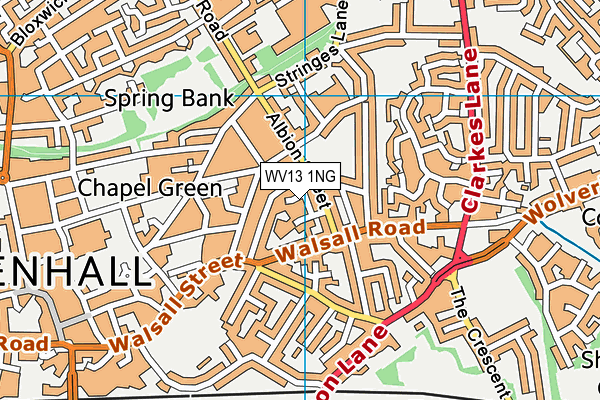 WV13 1NG map - OS VectorMap District (Ordnance Survey)