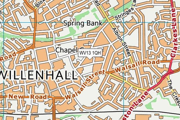 WV13 1QH map - OS VectorMap District (Ordnance Survey)