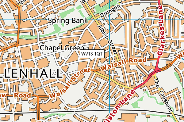 WV13 1QT map - OS VectorMap District (Ordnance Survey)