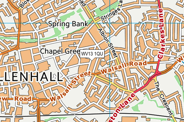 WV13 1QU map - OS VectorMap District (Ordnance Survey)