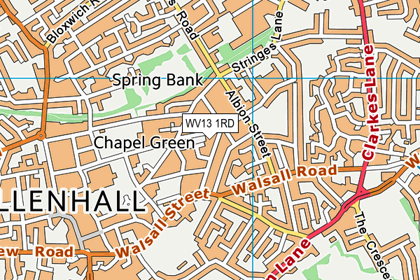 WV13 1RD map - OS VectorMap District (Ordnance Survey)