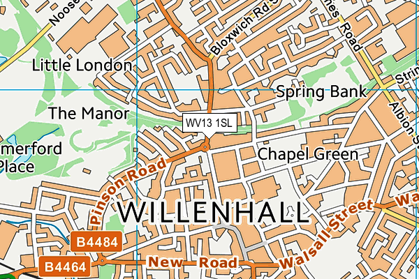 WV13 1SL map - OS VectorMap District (Ordnance Survey)