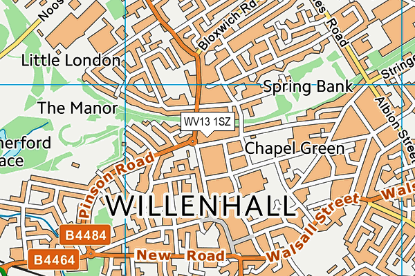 WV13 1SZ map - OS VectorMap District (Ordnance Survey)