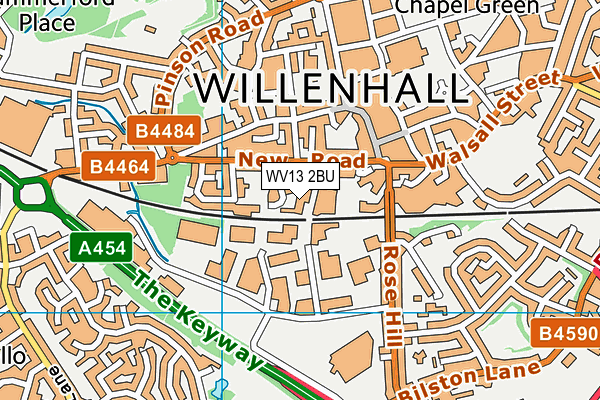 WV13 2BU map - OS VectorMap District (Ordnance Survey)