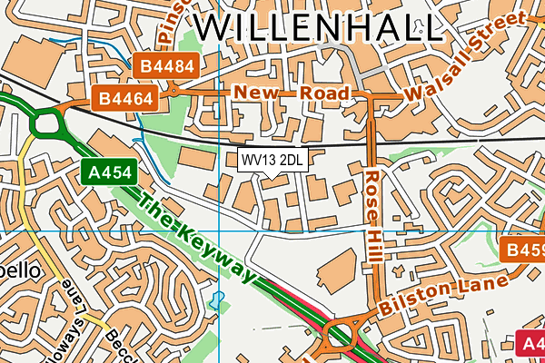 WV13 2DL map - OS VectorMap District (Ordnance Survey)