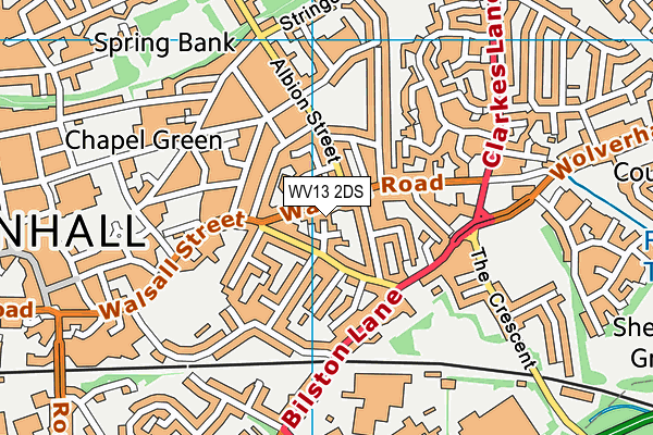 WV13 2DS map - OS VectorMap District (Ordnance Survey)