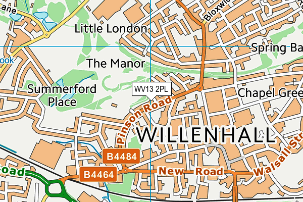 WV13 2PL map - OS VectorMap District (Ordnance Survey)