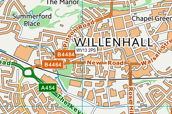 WV13 2PS map - OS VectorMap District (Ordnance Survey)