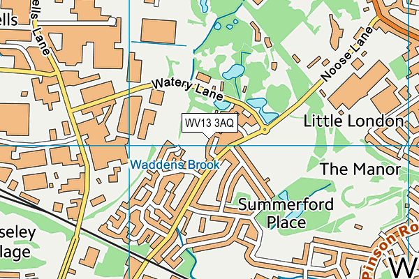 WV13 3AQ map - OS VectorMap District (Ordnance Survey)