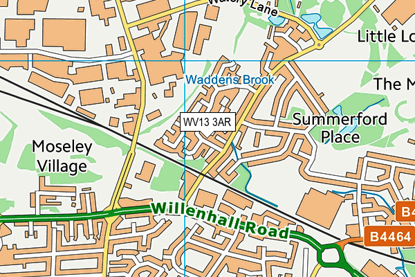 WV13 3AR map - OS VectorMap District (Ordnance Survey)