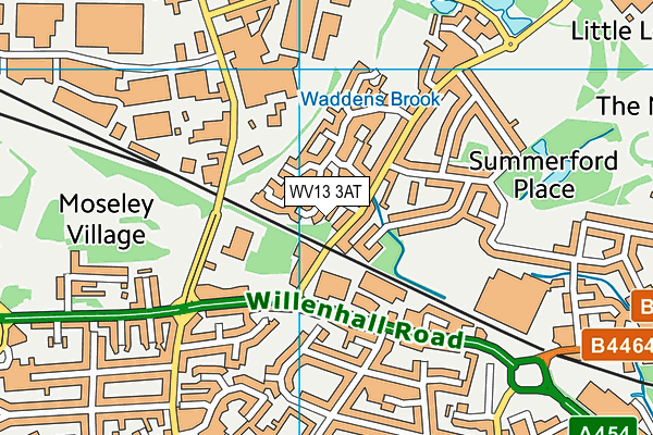 WV13 3AT map - OS VectorMap District (Ordnance Survey)