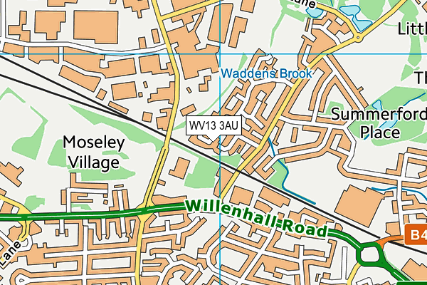 WV13 3AU map - OS VectorMap District (Ordnance Survey)