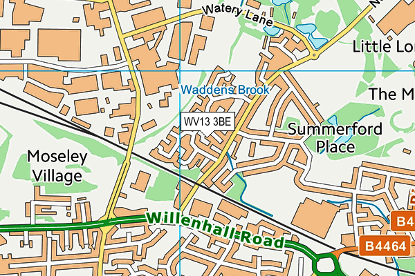 WV13 3BE map - OS VectorMap District (Ordnance Survey)