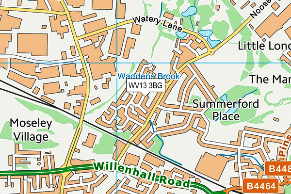 WV13 3BG map - OS VectorMap District (Ordnance Survey)