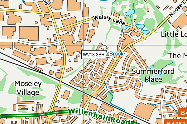 WV13 3BH map - OS VectorMap District (Ordnance Survey)