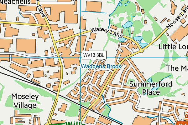 WV13 3BL map - OS VectorMap District (Ordnance Survey)