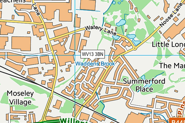 WV13 3BN map - OS VectorMap District (Ordnance Survey)