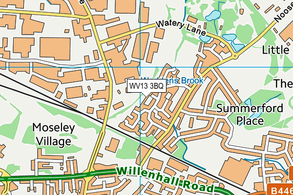 WV13 3BQ map - OS VectorMap District (Ordnance Survey)