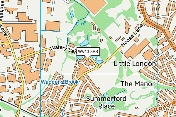 WV13 3BS map - OS VectorMap District (Ordnance Survey)