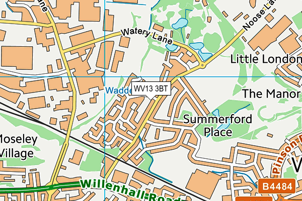 WV13 3BT map - OS VectorMap District (Ordnance Survey)