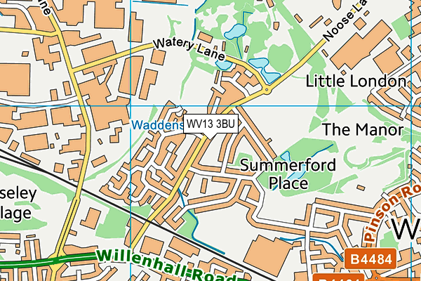 WV13 3BU map - OS VectorMap District (Ordnance Survey)