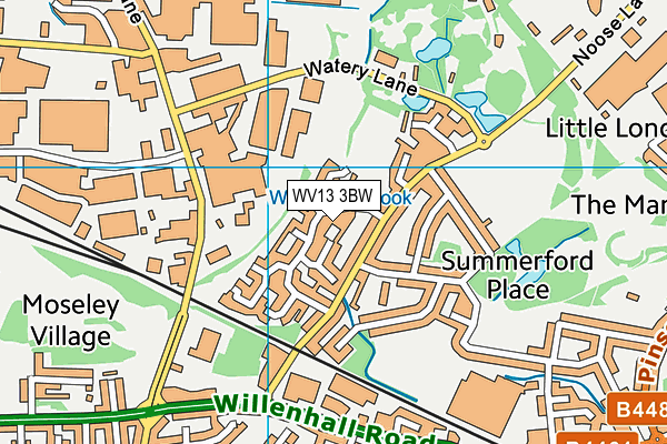 WV13 3BW map - OS VectorMap District (Ordnance Survey)